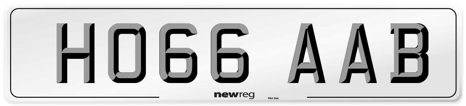 HO66 AAB Number Plate from New Reg
